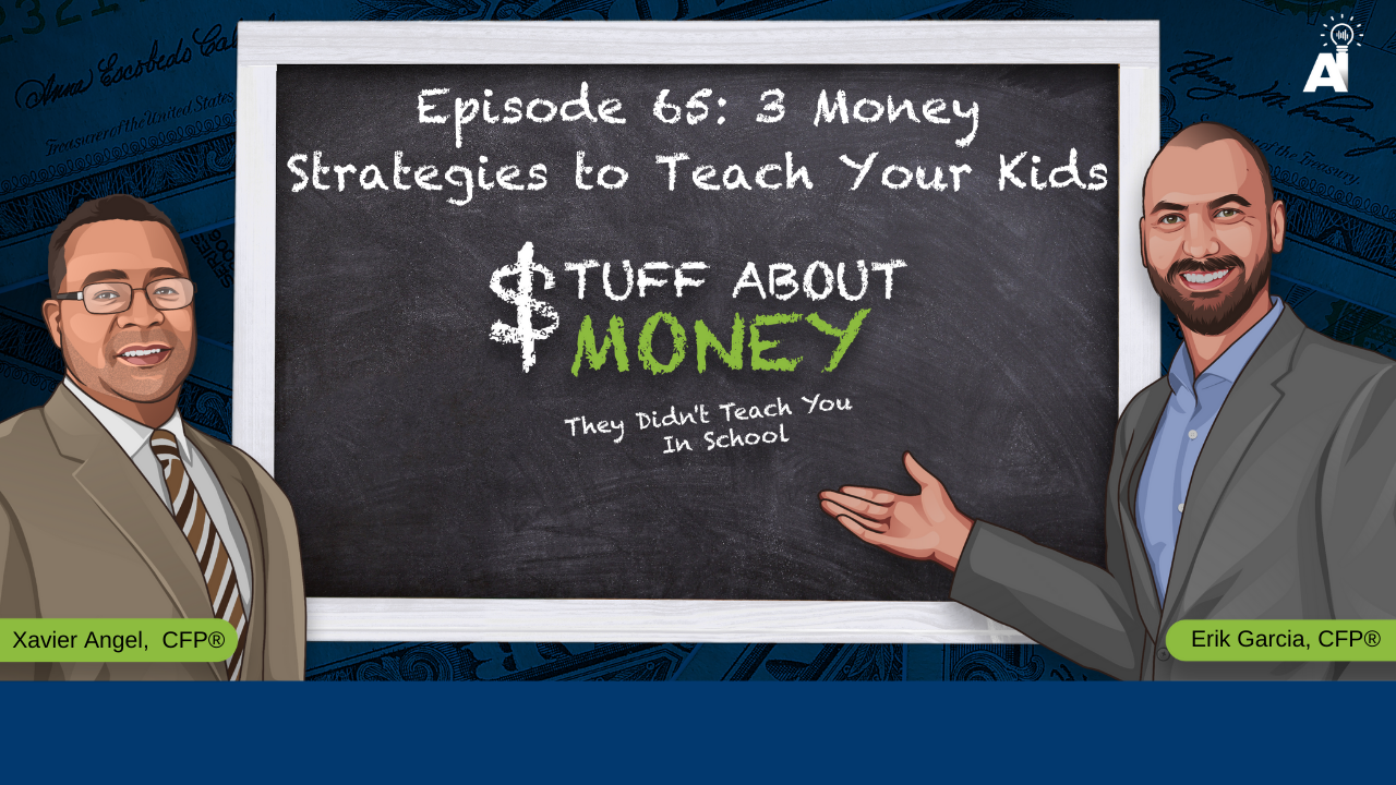 Episode 65 3 Money Strategies to Teach Your Kids - YouTube Thumbnail Graphic